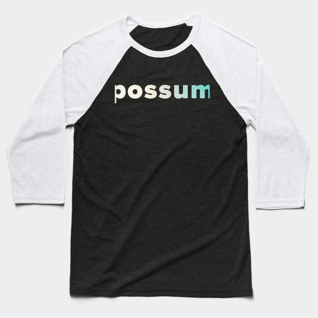 Possum Mood Awareness Typography Baseball T-Shirt by Junmir